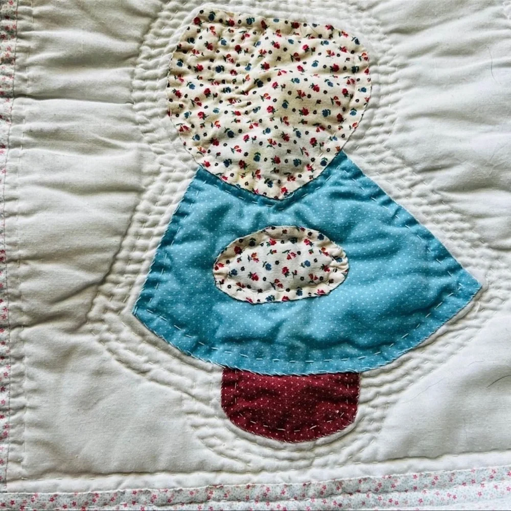 38”x55” Homemade Hand Stitched Cotton Kids Quilt.